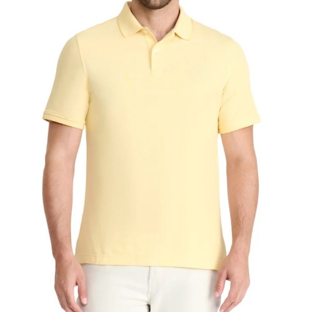 Izod Zone-FX Solid Yellow Mens Short Sleeve Polo